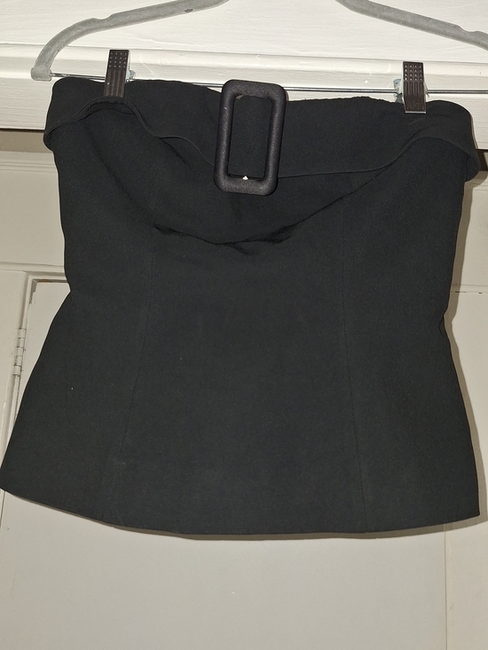 Reformation Tops - Reformation Black Strapless Buckle Crop Top